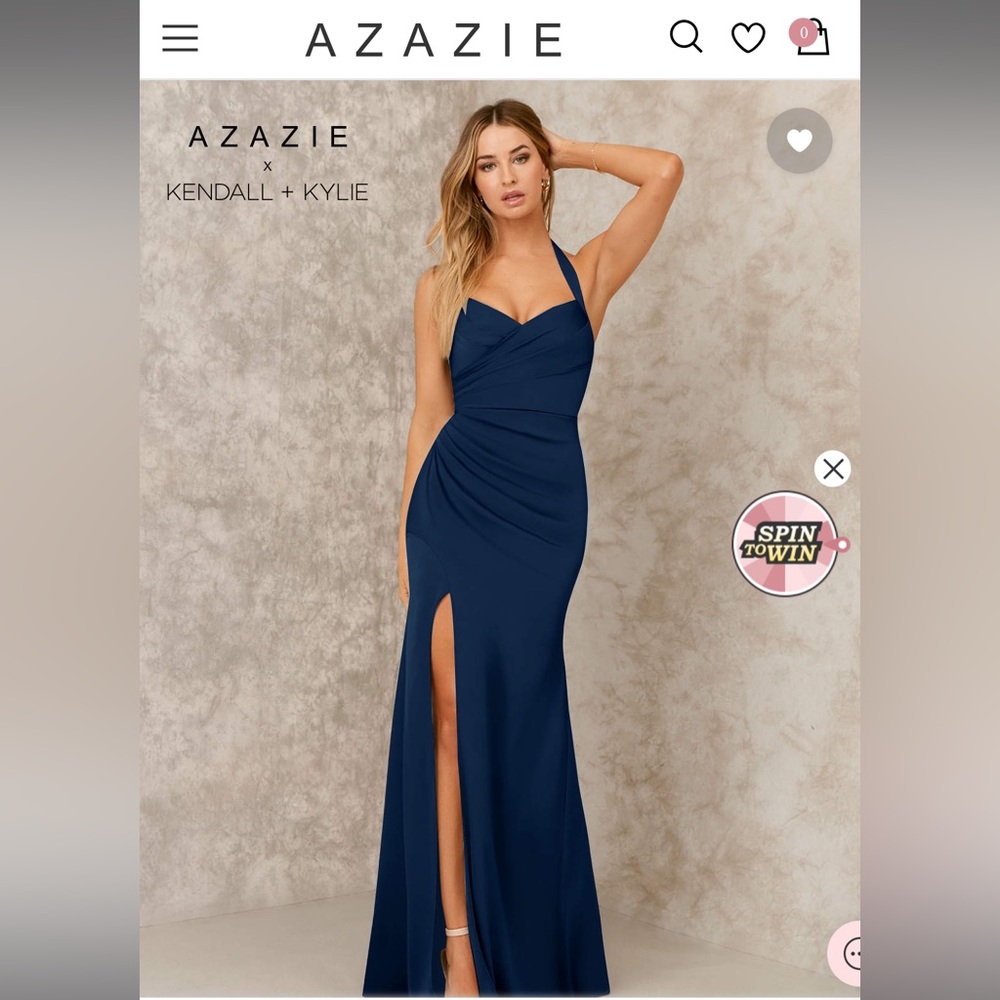 Azazie Navy Kendall x Kylie bridesmaid dress